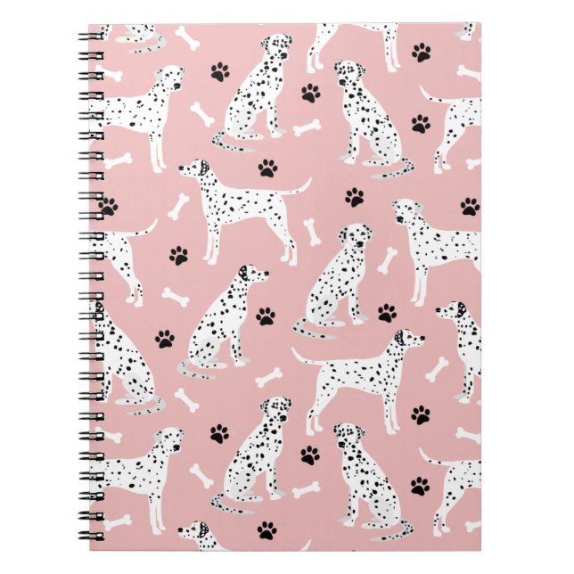 Dalmatien Tass och Bones Notebook Anteckningsbok (Framsidan)