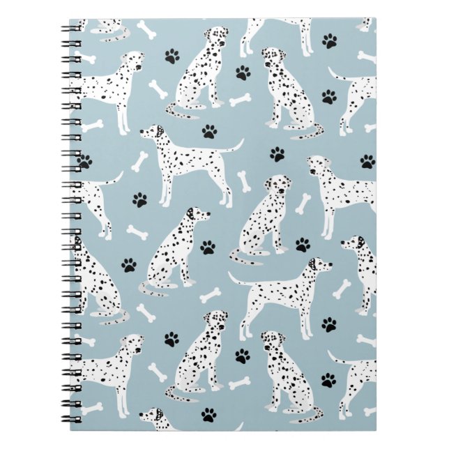 Dalmatien Tass och Bones Notebook Anteckningsbok (Framsidan)