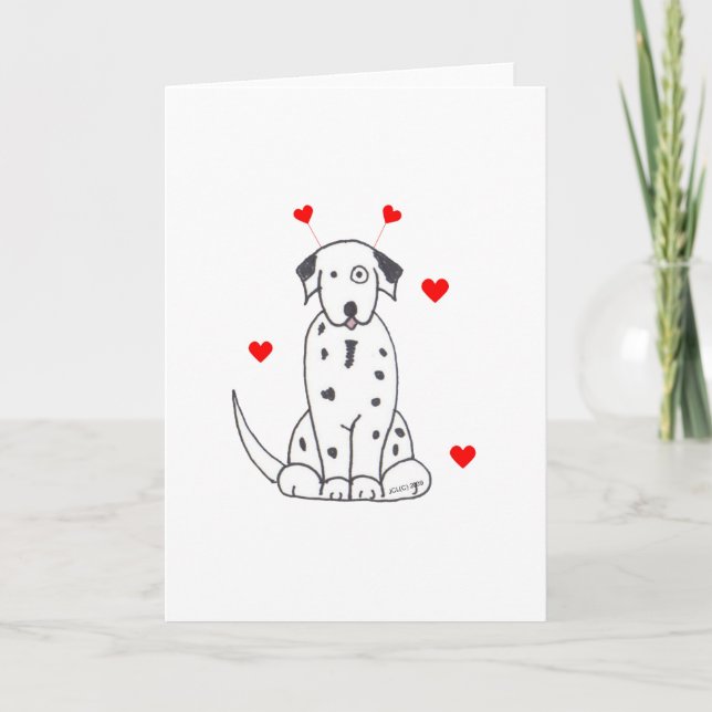 Dalmatien Valentine Öron Helgkort (Framsida)