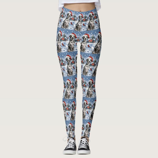 Dalmatien Winter Wonderland jul Joy Leggings (Framsida)