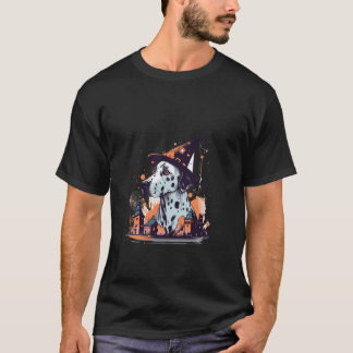 Dalmatien Witch Halloween Costume Hund älskare Man T Shirt