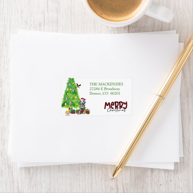 Dalmatien Wrapped in Helgdag Returadress Adressetikett (Insitu)