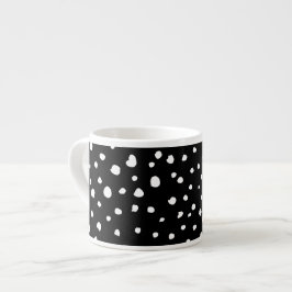 Dalmatier Dots, Dalmatiska Spots, Black and White Espressomugg