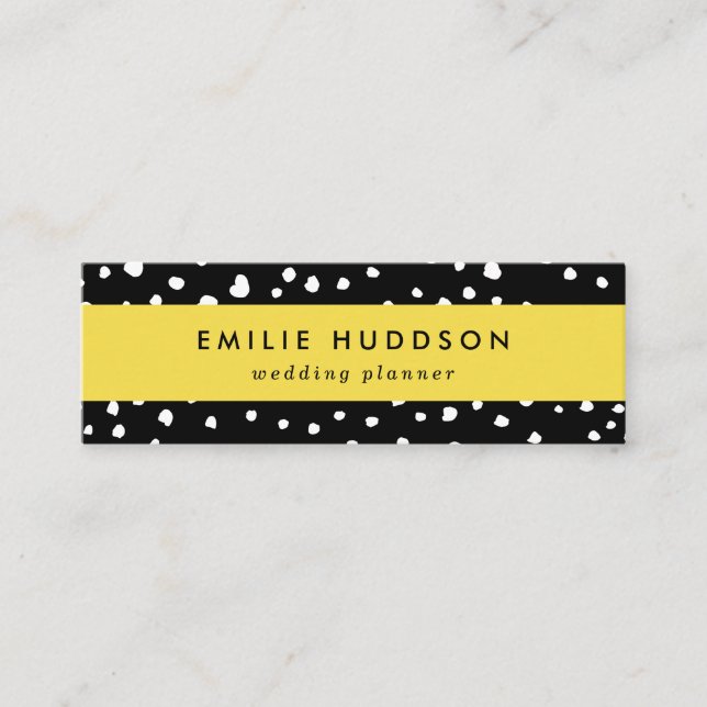 Dalmatier Dots, Dalmatiska Spots, Black and White Mini Visitkort (Framsida)