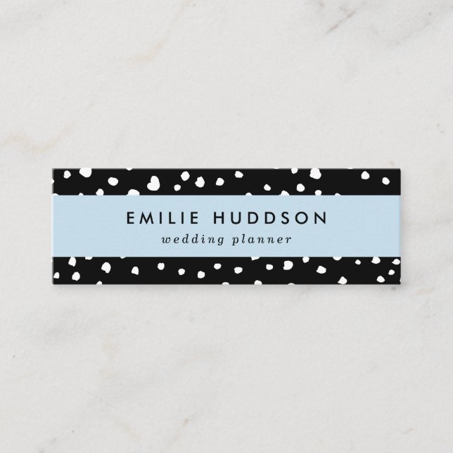 Dalmatier Dots, Dalmatiska Spots, Black and White Mini Visitkort (Framsida)
