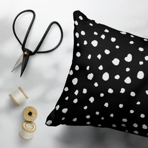 Dalmatier Dots, Dalmatiska Spots, Black and White Prydnadskudde