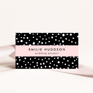Dalmatier Dots, Dalmatiska Spots, Black and White Visitkort