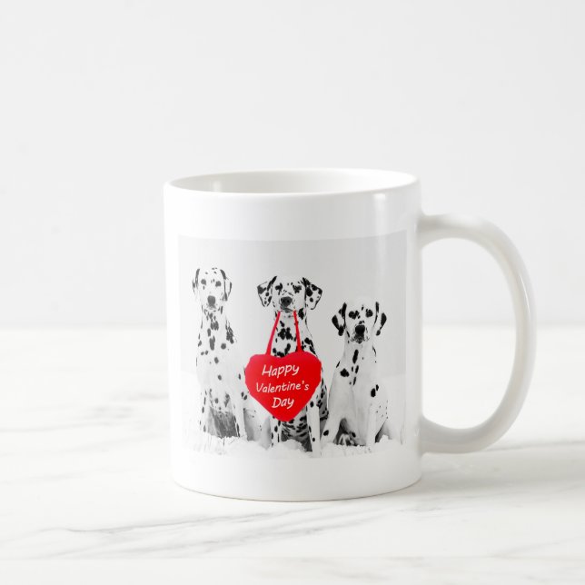 Dalmatier Hund Hjärthjärtans hjärtans dag Kaffemugg (Höger)