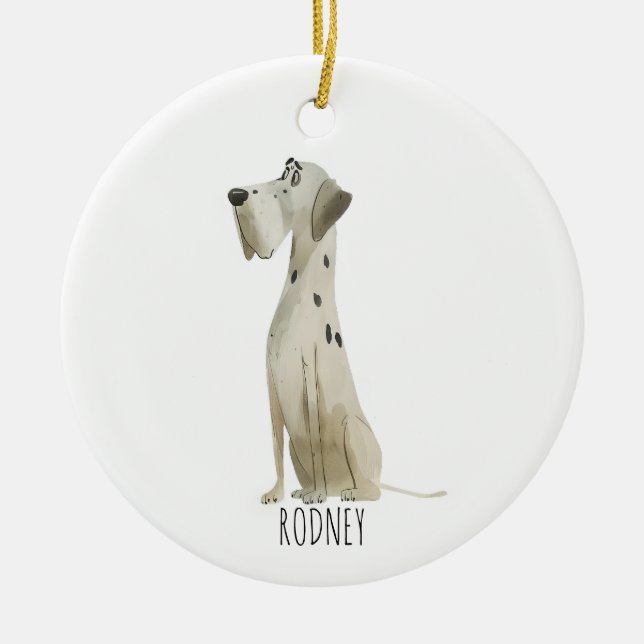 Dalmatier Hund Julgransprydnad Keramik (Framsidan)