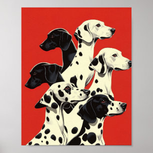 Dalmatier i bildtexter Skriv ut Fetstig Hund Poster