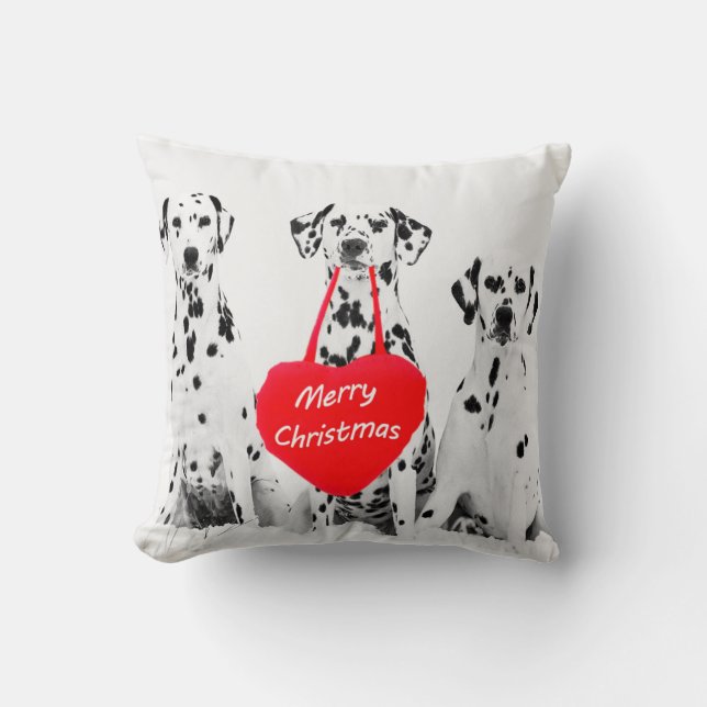 Dalmatier Wishing God jul kudde (Framsida)