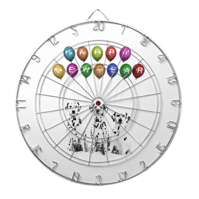 Dalmatier Wishing Gott nytt år 2016 Piltavla (Framsidan)