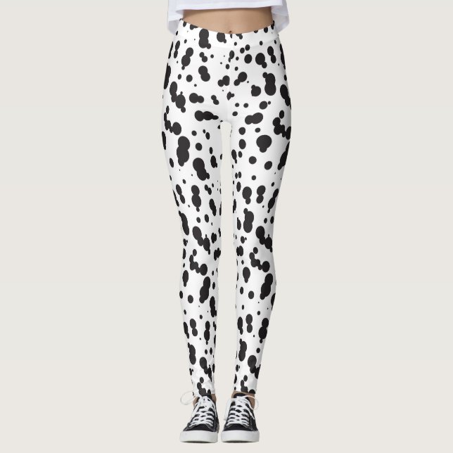 Dalmatine Dots Mönster Leggings (Framsida)