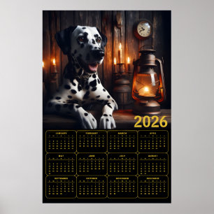 Dalmatiner 2026 Rustik Kalender Poster