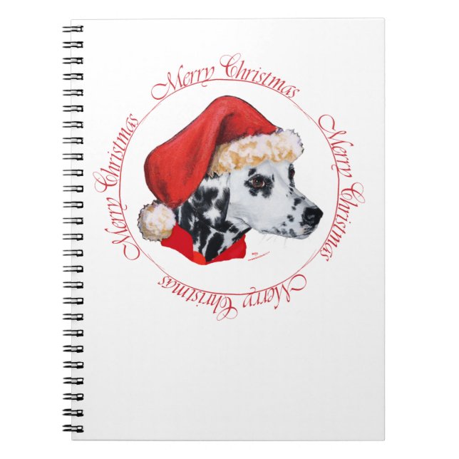 Dalmatiner God Jul Anteckningsbok Med Spiral (Framsidan)
