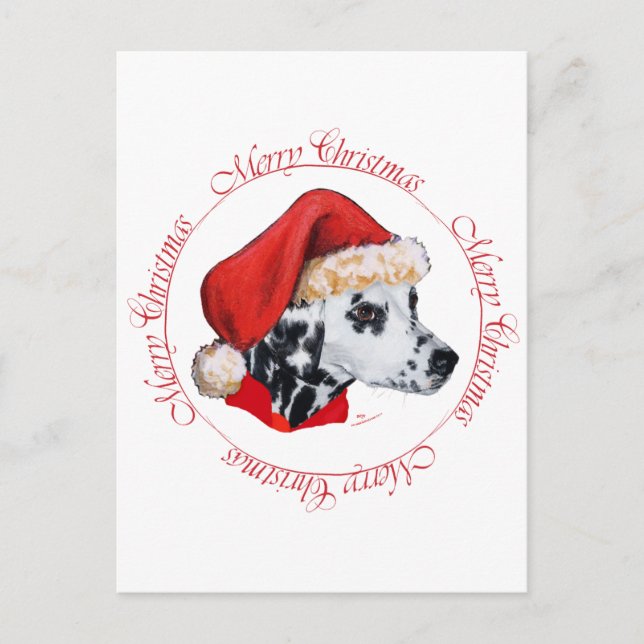 Dalmatiner God Jul Helg Vykort (Framsida)