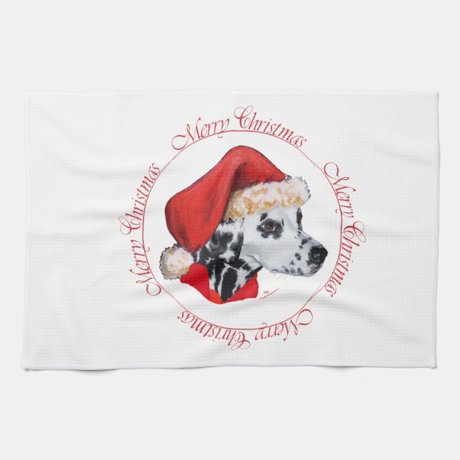 Dalmatiner God Jul Kökshandduk (Horisontell)