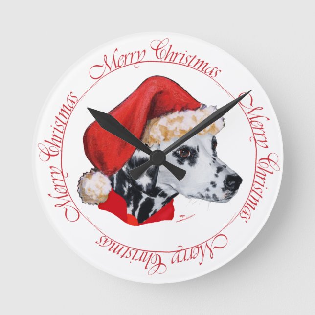 Dalmatiner God Jul Rund Klocka (Framsida)