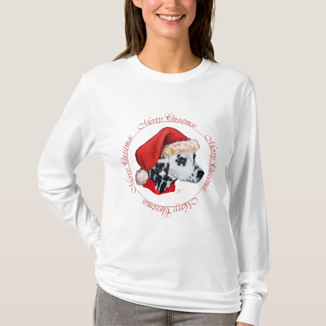 Dalmatiner God Jul Tee Shirt (Framsida)