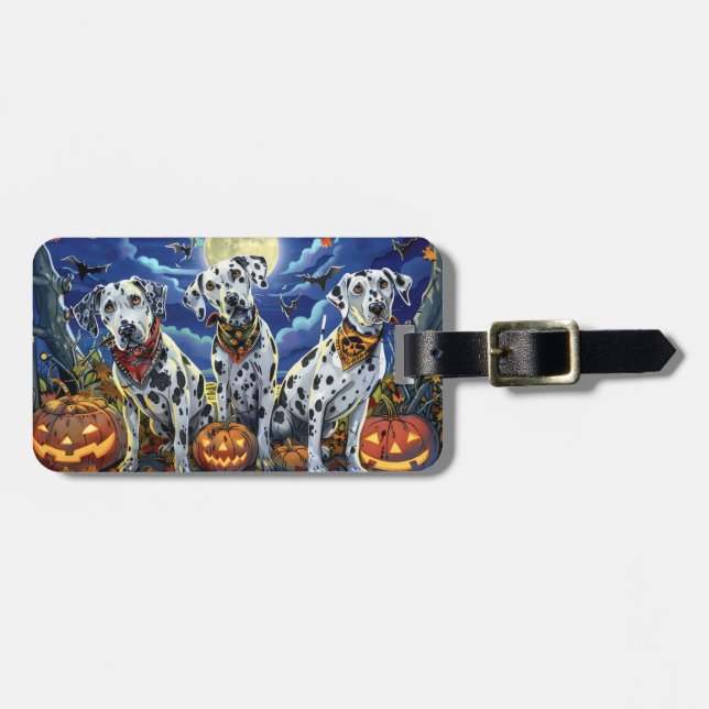 Dalmatiner Halloween Kuslig Bagagebricka (Horisontell Framsida)