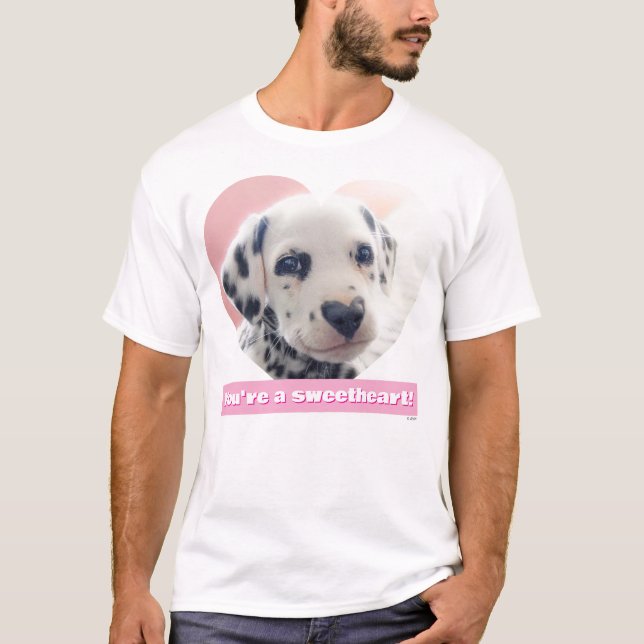 Dalmatiner Hjärt Näsa T Shirt (Framsida)
