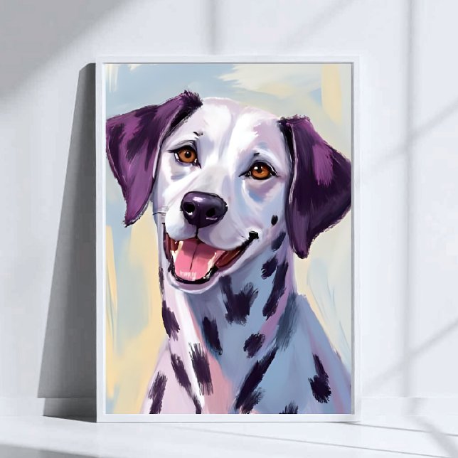 Dalmatiner Hund Akvarell Målning Husdjur Konst Poster (Skapare uppladdad)