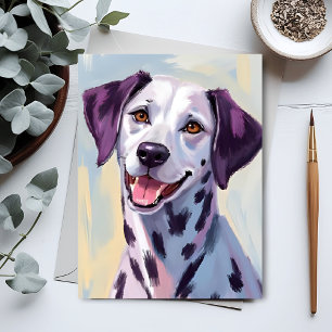 Dalmatiner Hund Akvarell Målning Vykort