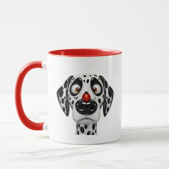 Dalmatiner Hund Ansikte Illustration Mugg (Vänster)