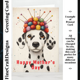 Dalmatiner Hund Garn Boll Krona CX8 Anpassad Mamma Kort