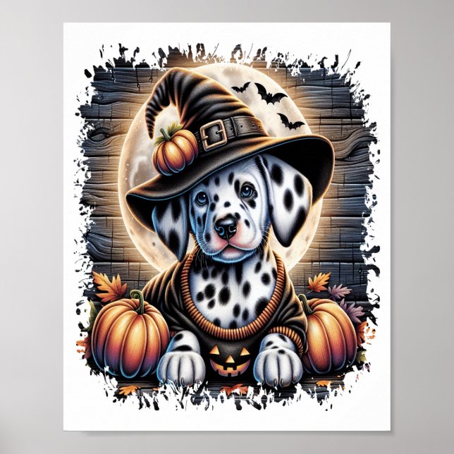 Dalmatiner Hund Halloween Poster (Framsidan)