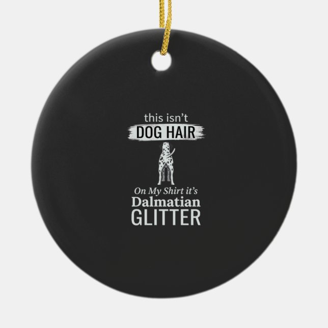 Dalmatiner Hund Hår Glitter Rolig Husdjur Julgransprydnad Keramik (Framsidan)