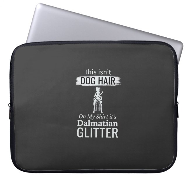Dalmatiner Hund Hår Glitter Rolig Husdjur Laptop Fodral (Framsidan)