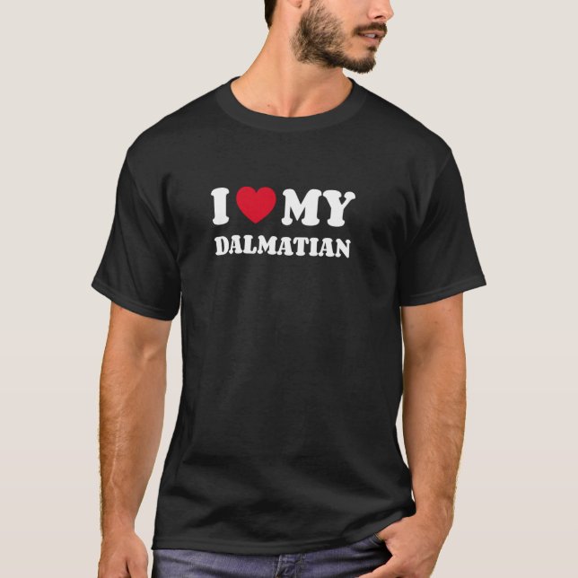 Dalmatiner Hund Jag älskar min dalmatiner T Shirt (Framsida)