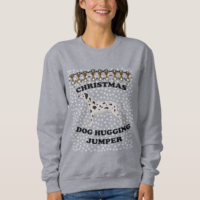 Dalmatiner hund jul Hund som kramar T Shirt (Framsida)