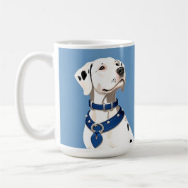 Dalmatiner Hund Med Blått Halsband Kaffemugg