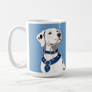 Dalmatiner Hund Med Blått Halsband Kaffemugg