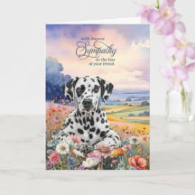 Dalmatiner Hund med Vilda Blommor Djur Sympati