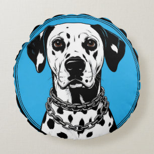 Dalmatiner Hund Modern Hundkonst Hem Dekoration Pr Rund Kudde