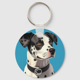 Dalmatiner Hund Porträtt Nyckelring