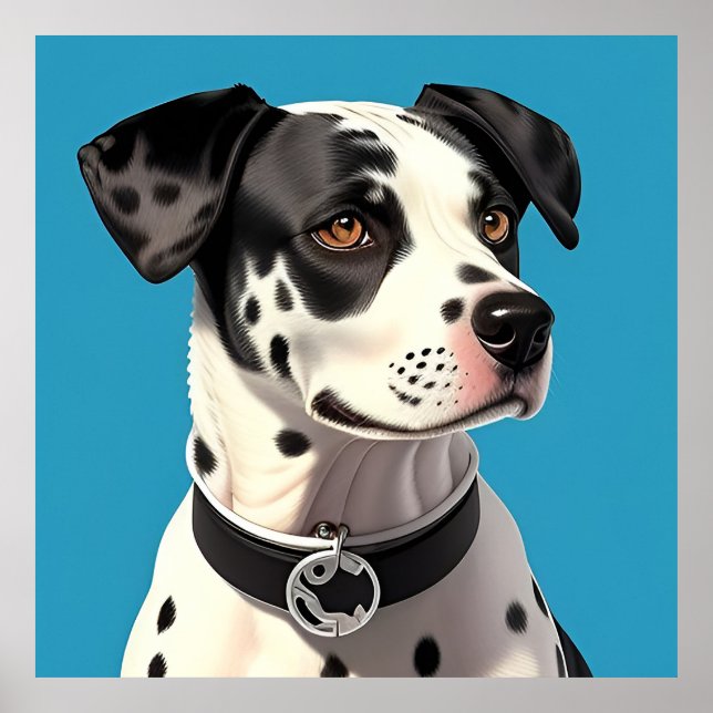 Dalmatiner Hund Porträtt Poster (Framsidan)