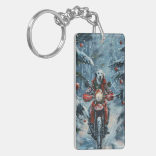 Dalmatiner Hund Ridning Motorcykel Jul