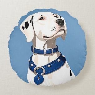 Dalmatiner Hund Söt Hem Dekoration Present Rund Kudde