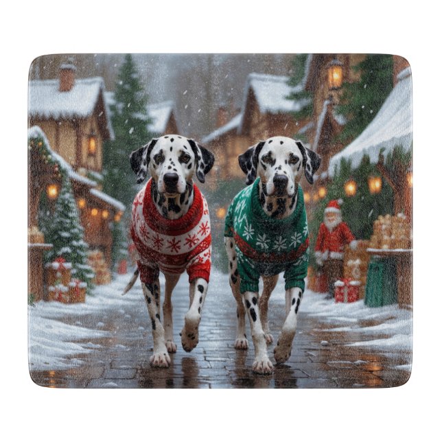 Dalmatiner Hundar Jul Snö Högtid  (Framsidan)