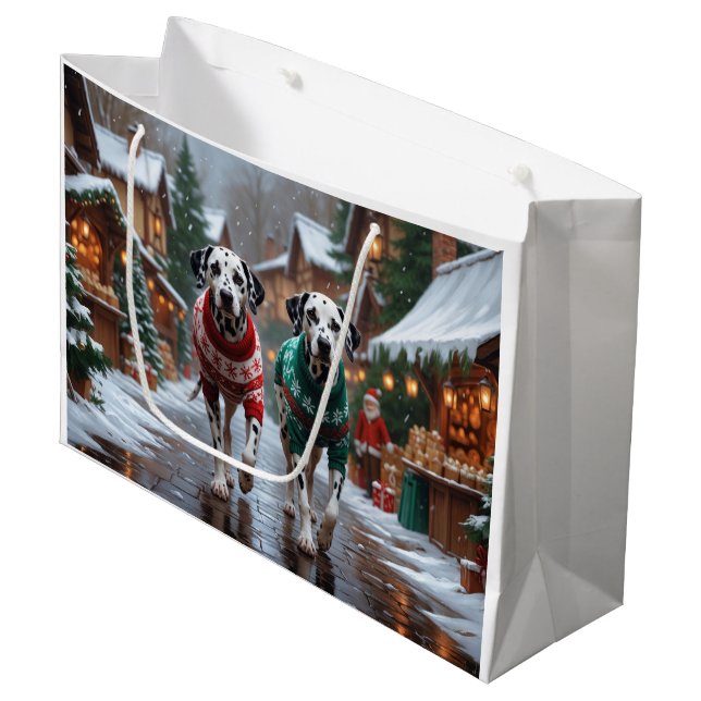 Dalmatiner Hundar Jul Snö Högtid  (Framsidan Vinklad)