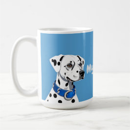 Dalmatiner Hundporträtt Med Blått Halsband Kaffemugg