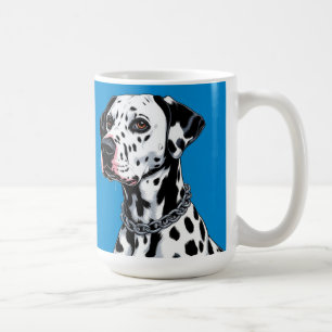 Dalmatiner Hundporträtt Mot Blå Bakgrund Kaffemugg