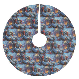 Dalmatiner Jul Festivitet Julgransmatta Borstad Polyester