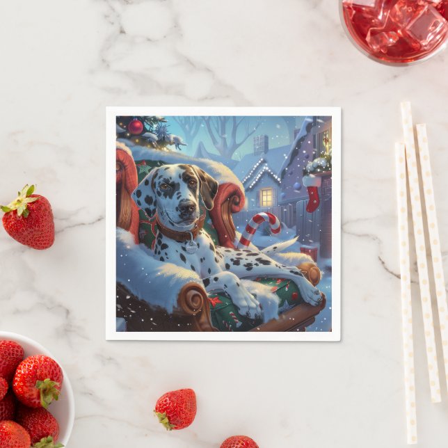 Dalmatiner Jul Festivitet Pappersservett (Insitu)