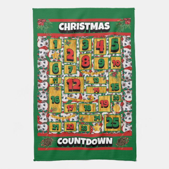 Dalmatiner Julkalender Räknar Ner Adventskalender  Kökshandduk (Vertikal)