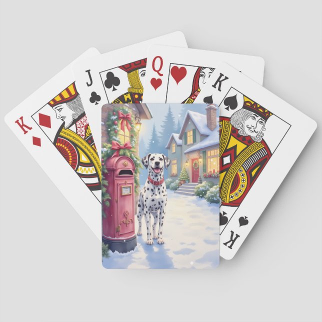 Dalmatiner Julpostlåda Julkonst Casinokort (Baksidan)